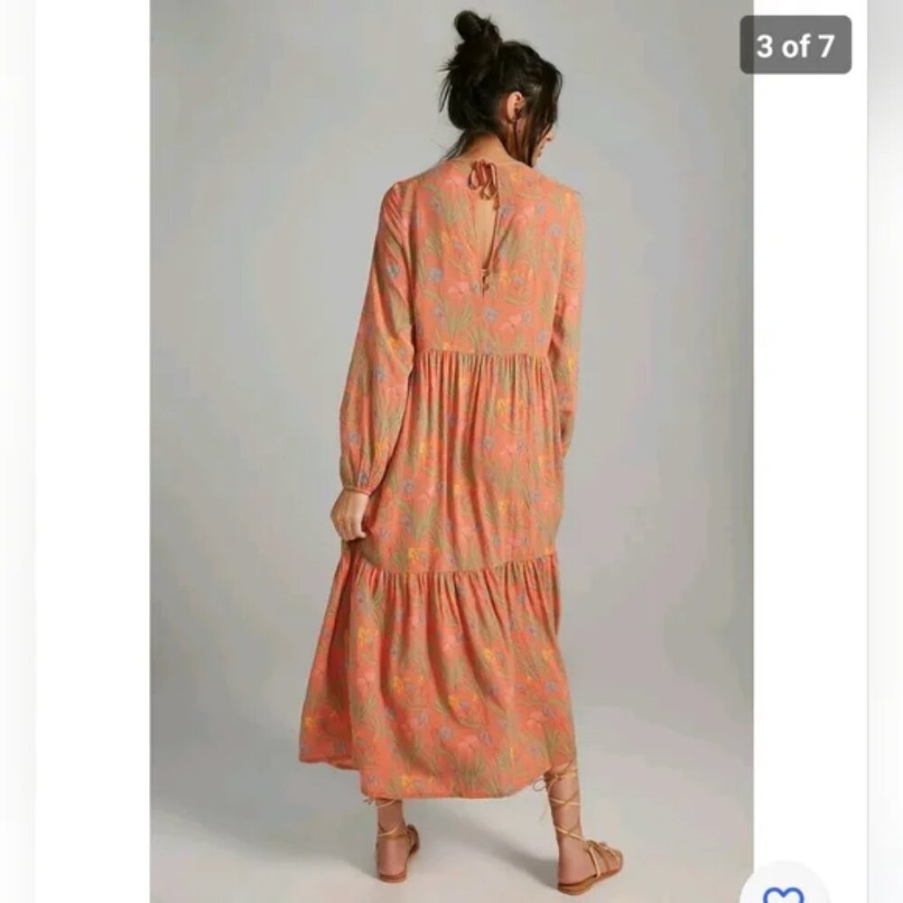 Anthropologie Bobo Choses Maxi Dress Cottagecore Whimsy Art To Wear Sz L NWT B33 - Picture 4 of 16